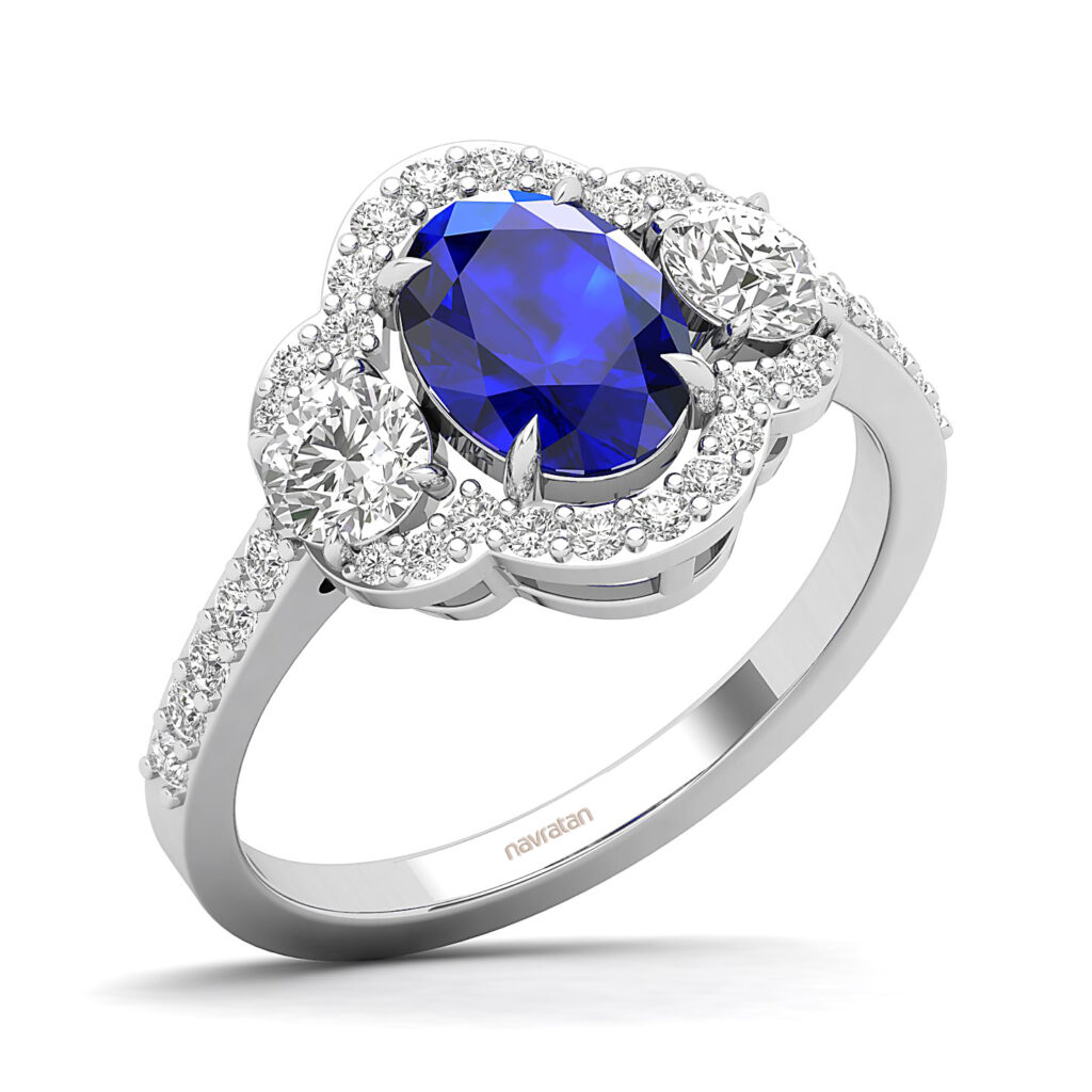 Blue sapphire ring with Yellow sapphire 