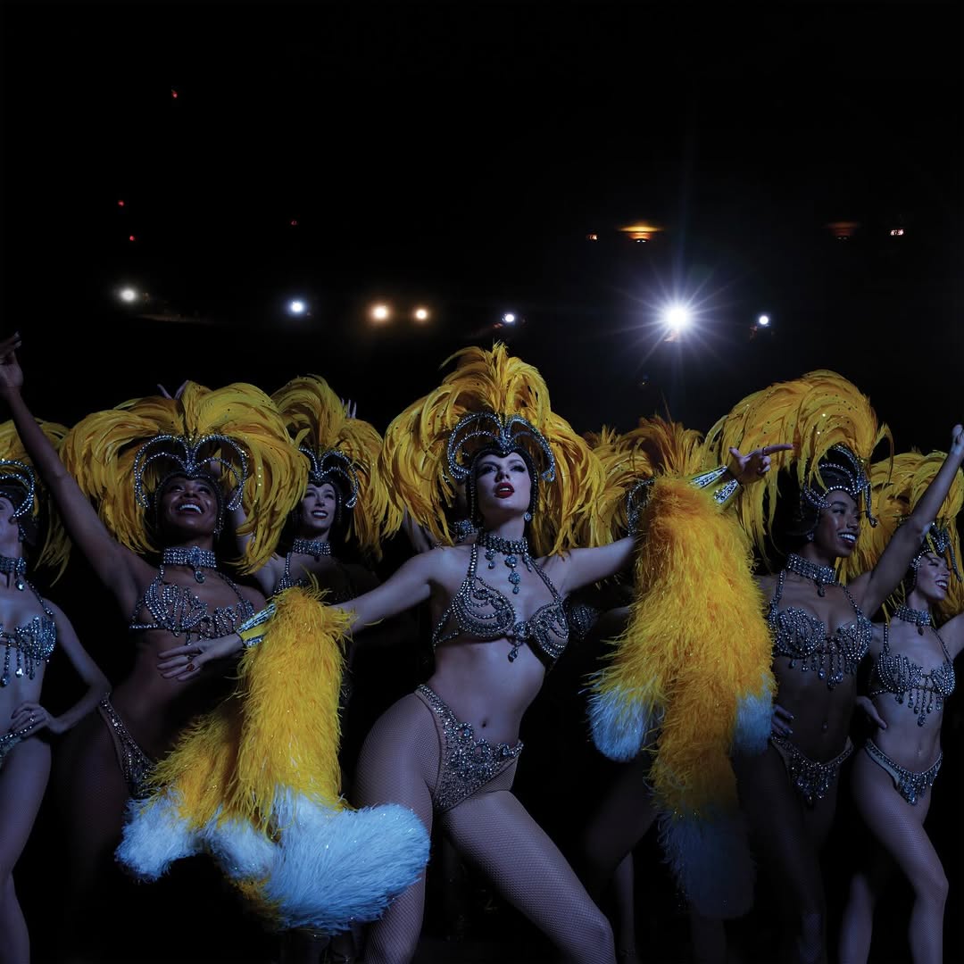 Taylor Swift’s album cover for “The Life of a Showgirl” included a vintage Bob Mackie bra, thong combo, and headpiece.