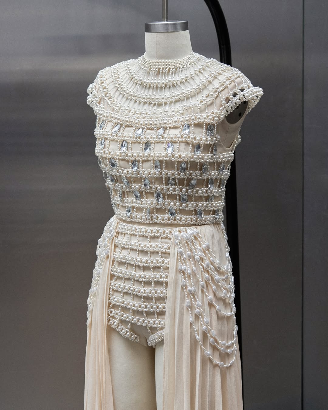 A look at the Self-Portrait two-piece costume designed for Blackpink Jisoo to wear on stage during the Deadline World Tour in London.