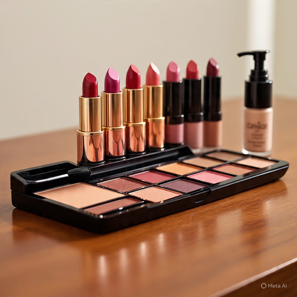 lipstick, coverup and various color makeup