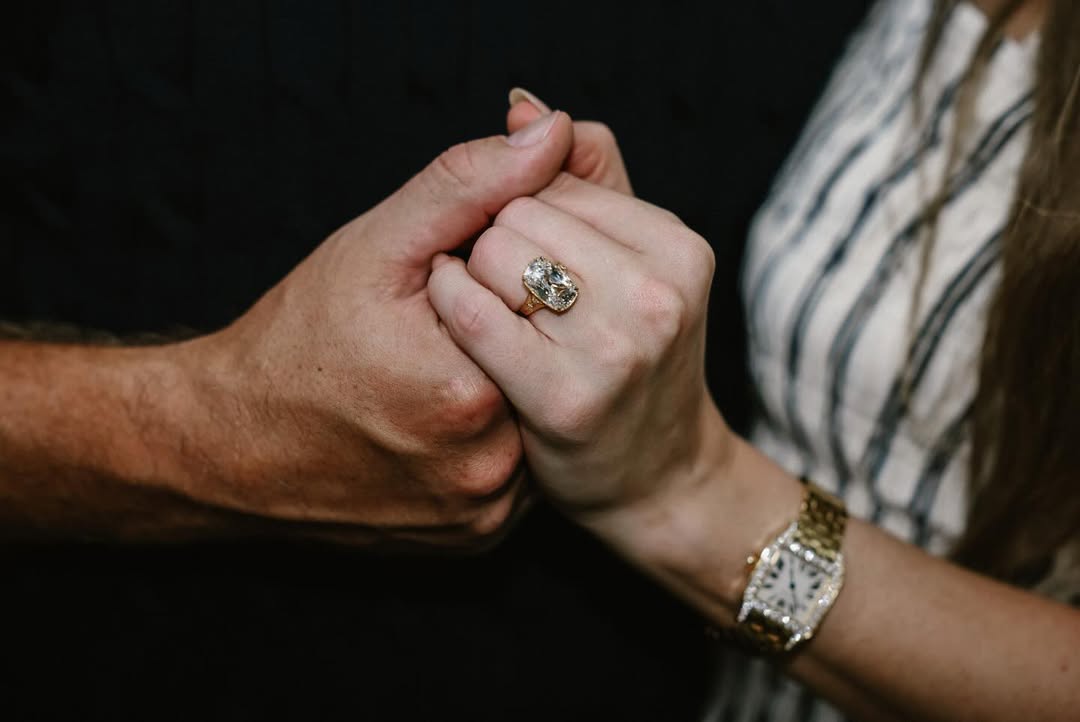Travis Kelce proposed to Taylor Swift with a Kindred Lubeck Artifex Fine Jewelry old mine brilliant-cut diamond ring.