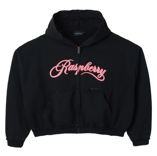 Black with pink graphics Raspberry Hills hoodies