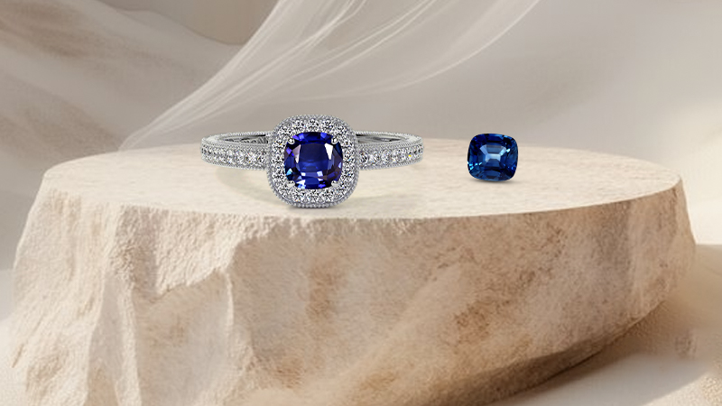 Blue spahire rings to demonstrate evolution of engagement rings