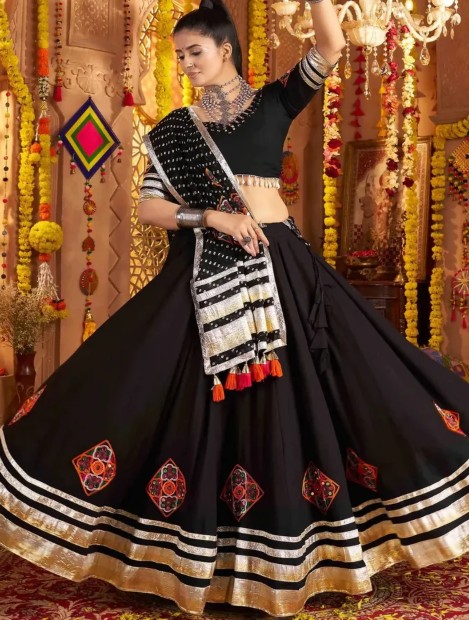 Black with Koti lace Navratri Dress