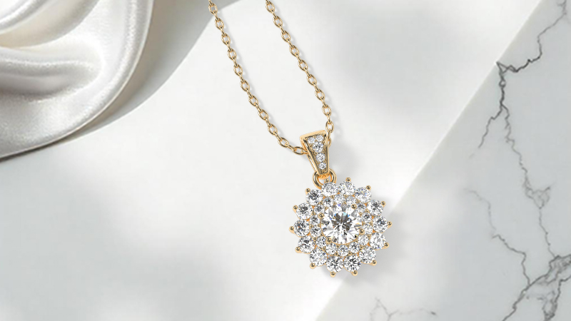 Floral Gemstone Pendant necklaces