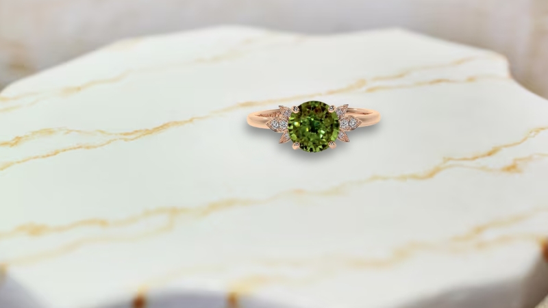 roud solitaire example of natural alexandrite rings