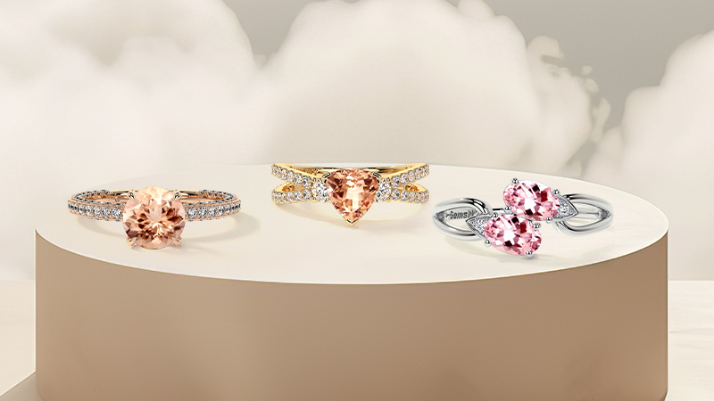 Morganite rings set