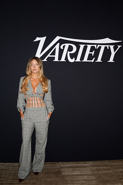 Sydney Sweeney attended the Variety Studio at the 2025 Toronto International Film Festival in a Monse tailored blazer-style bustier top and slacks.