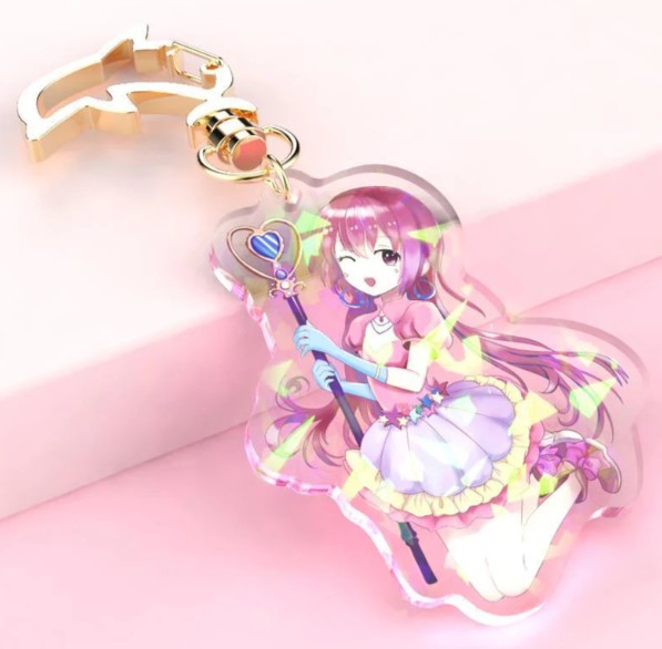 anime woman acrylic keychains