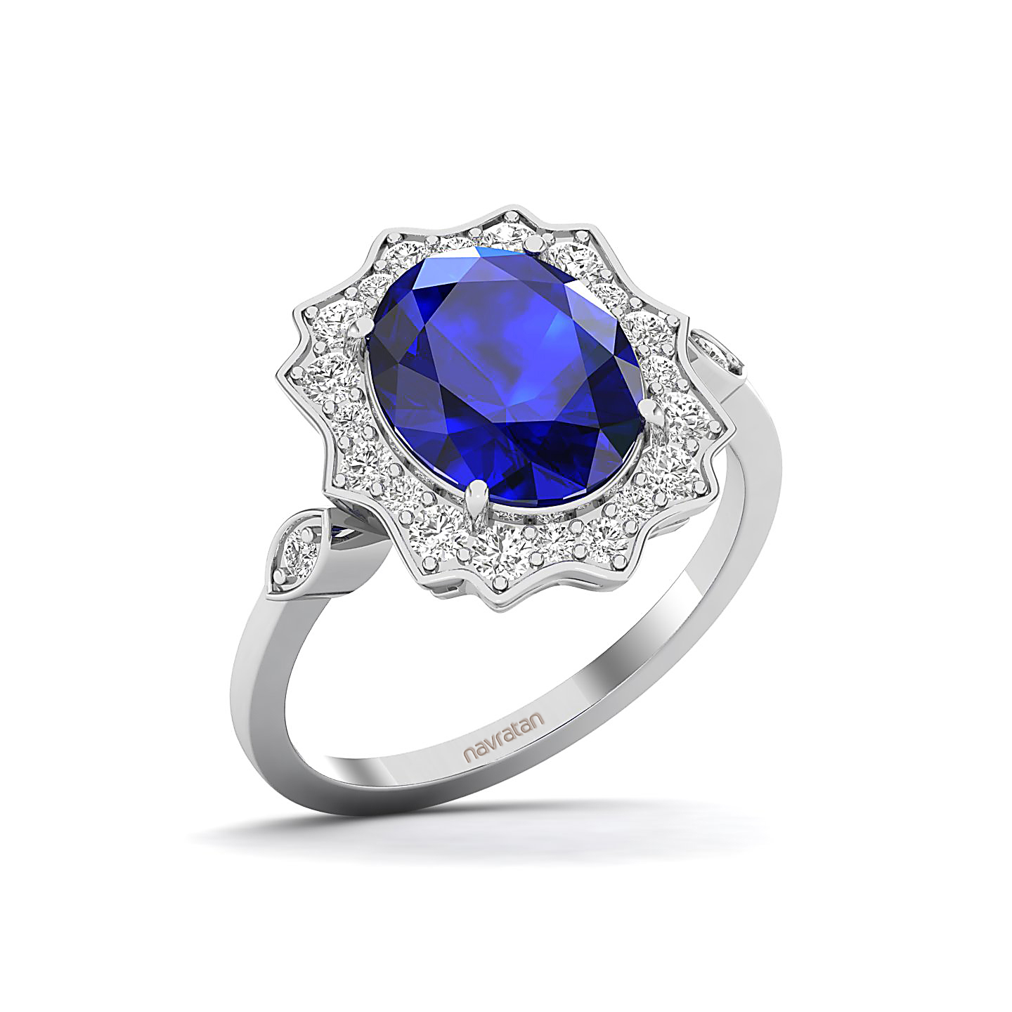 bewitching blue sapphire or neelam stone gold ring