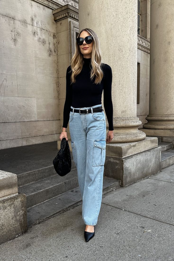 Cargo jeans paired with bodysuit