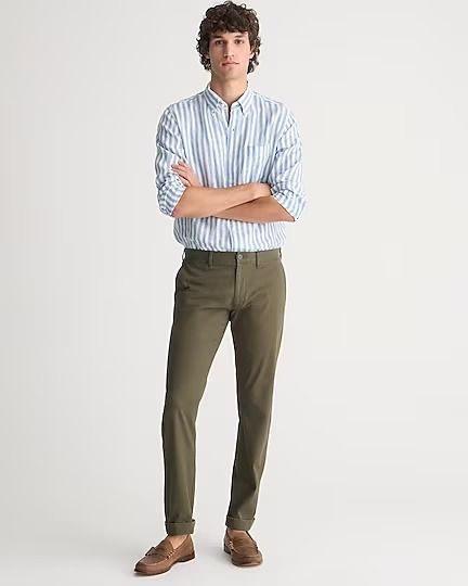 Green Men's slim fit chinos