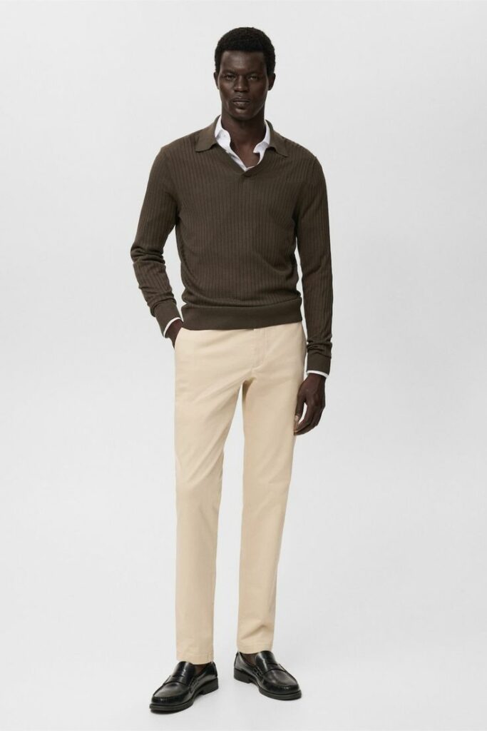 white Men's slim fit chinos