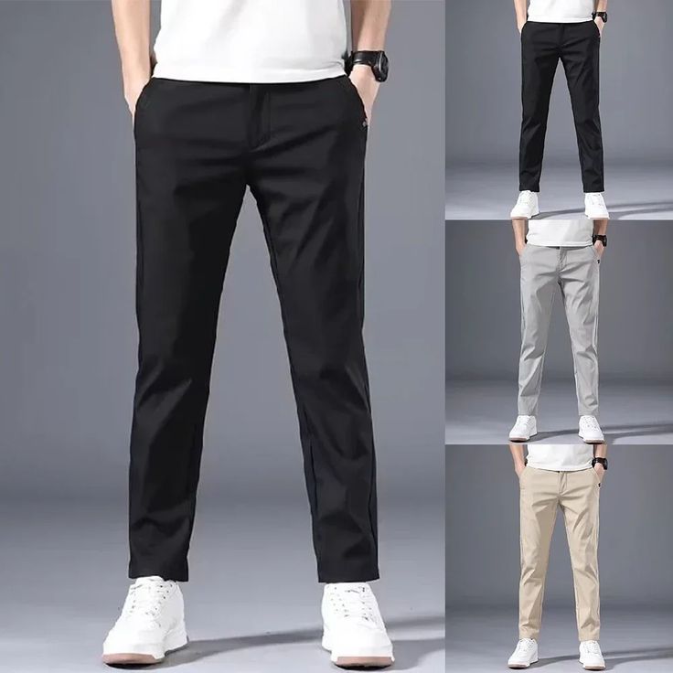 Black, gray, and biege Men's slim fit chinos