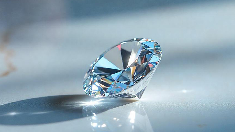 Diamond on blue background