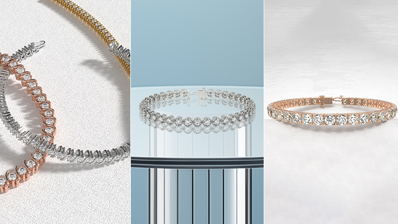 3 different diamond tennis bracelets