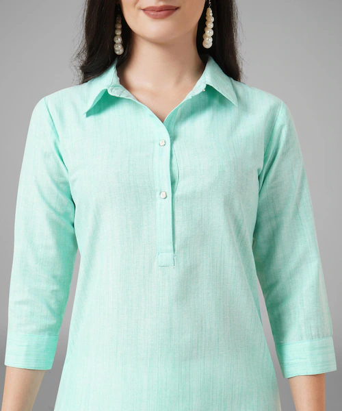 Green kurti neck design