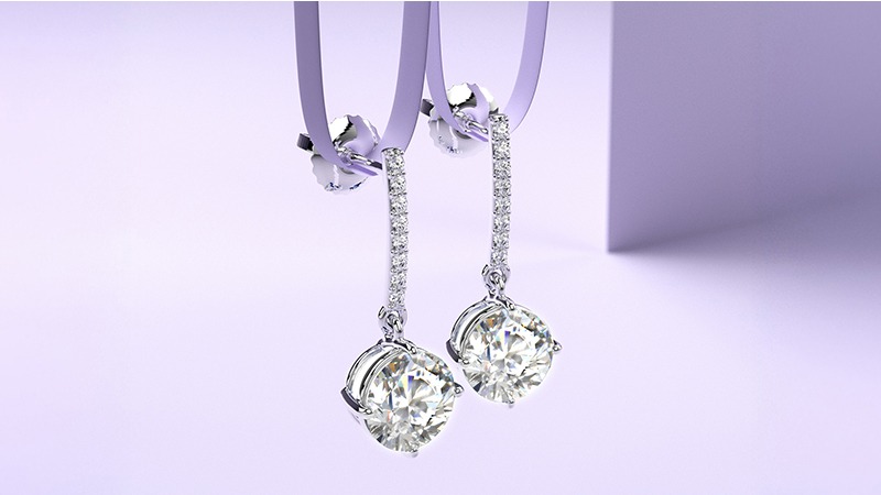 Diamond Dangling Earrings