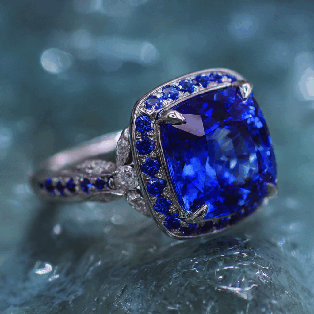 blue sapphire gemstone ring