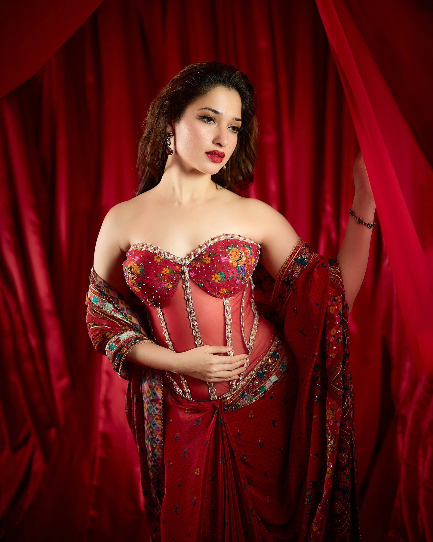 red ethnic outfits