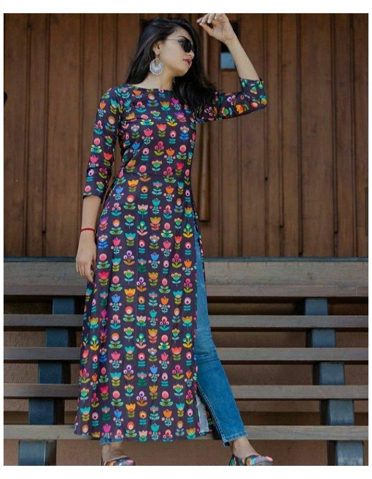 Pair a long kurti with jeans
