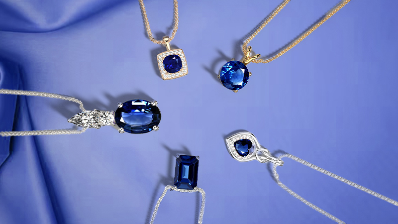 blue sapphire pendants necklaces