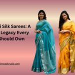Blue, yellow, and pink Maheshwari Silk Sarees