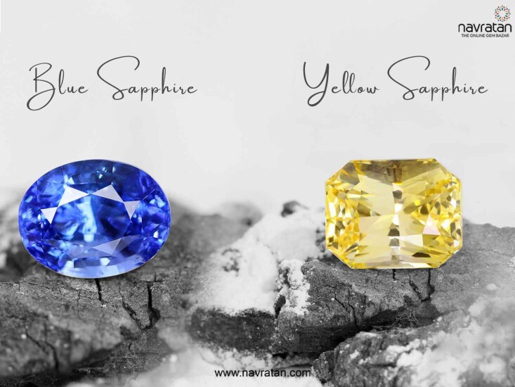 Blue Sapphire with birthstones and yellow saphire stone