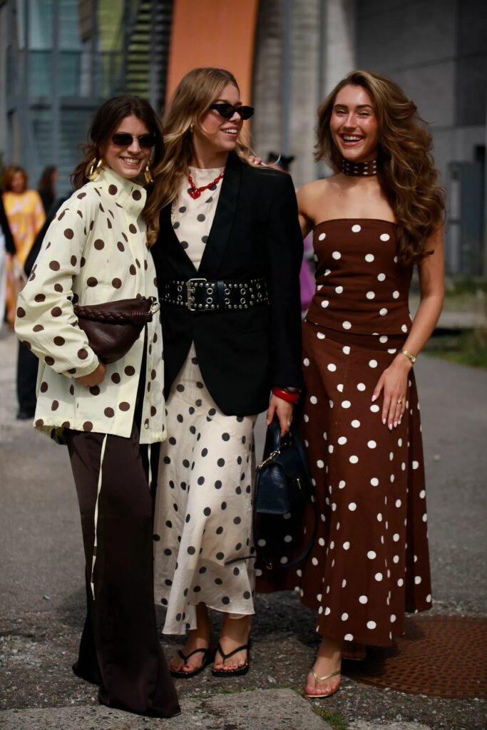 3 girls wearing vintage prep and polka dots
