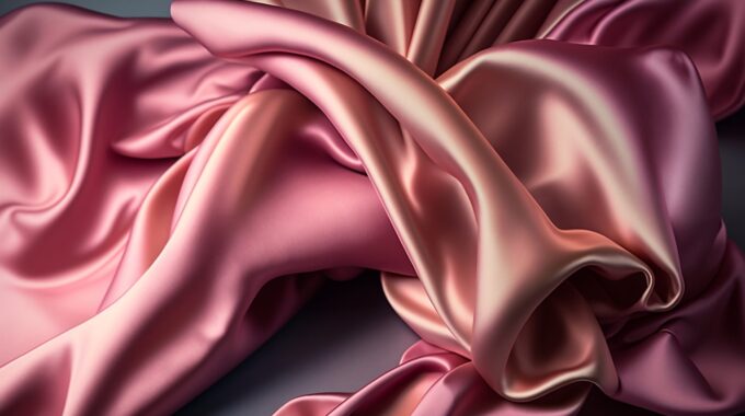 image of flowi9ng pink silk to empahasize what is silk fabric