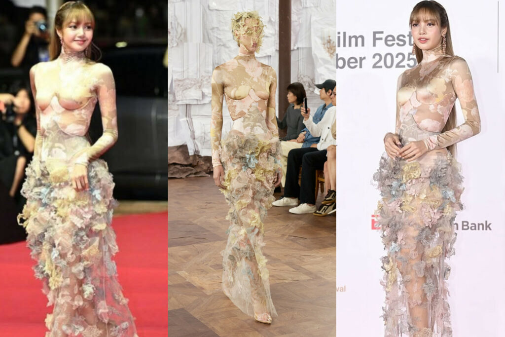 Blackpink Lisa Slays the Red Carpet in Maison Margiela Artisanal at the 2025 Busan International Film Festival
