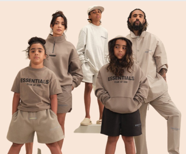 Varying people wearing Essentials Clothing