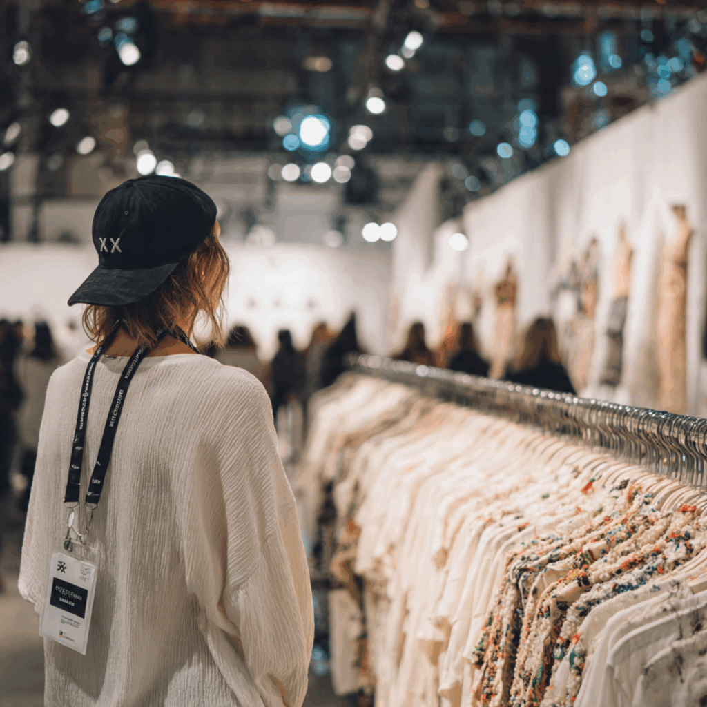 Fashion buyer at trade show 