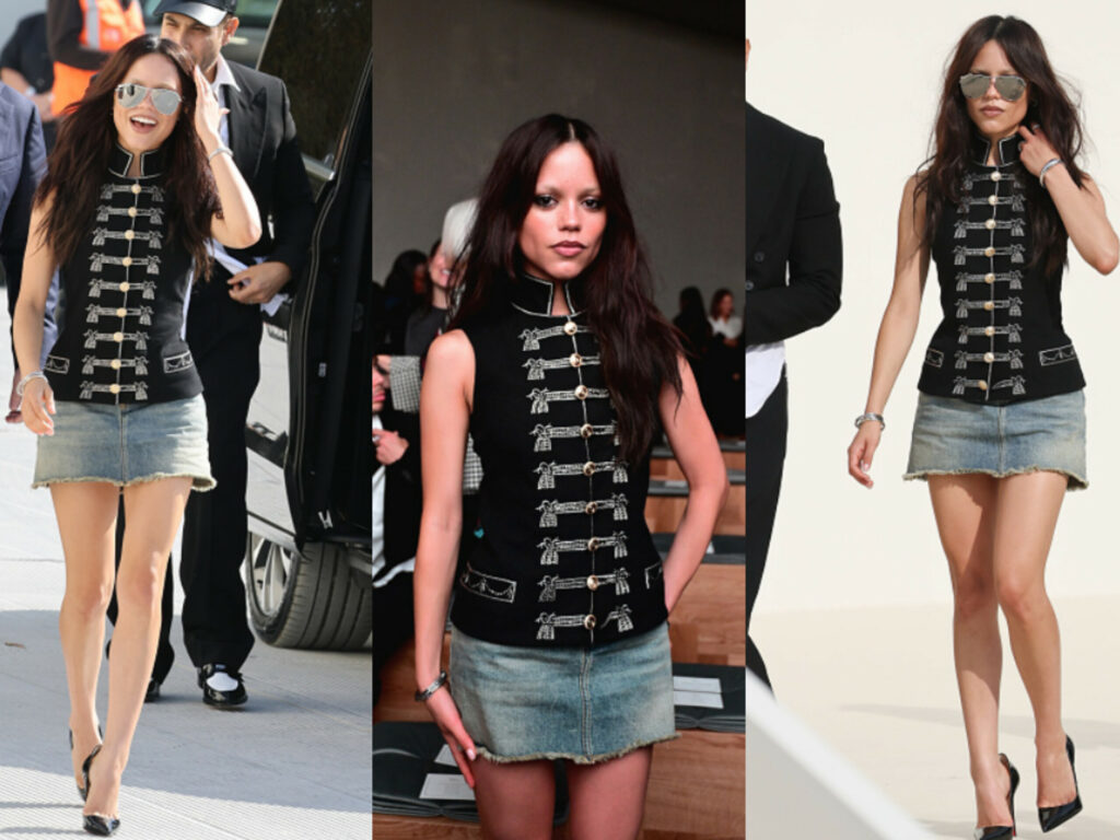 Jenna Ortega at Dior Spring/Summer 2026 Show in Chic Vest and Denim Mini Skirt