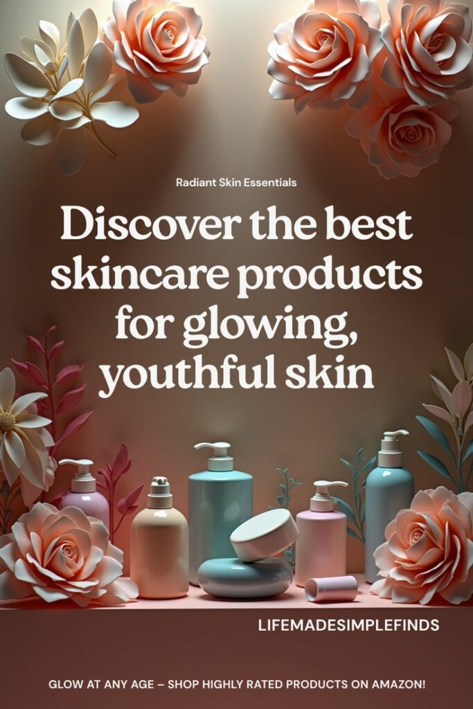 image with flowers and grapgic that says Discover the best Skin Care Products
