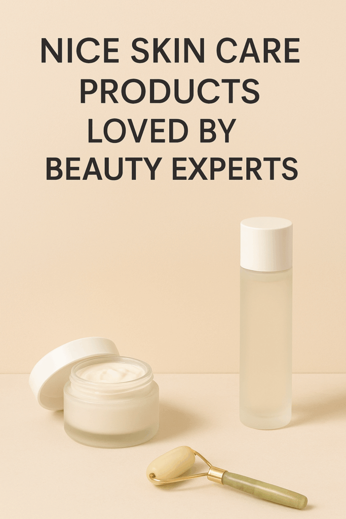 Face roller, serum and soap with graphic Nice Skin Care Products