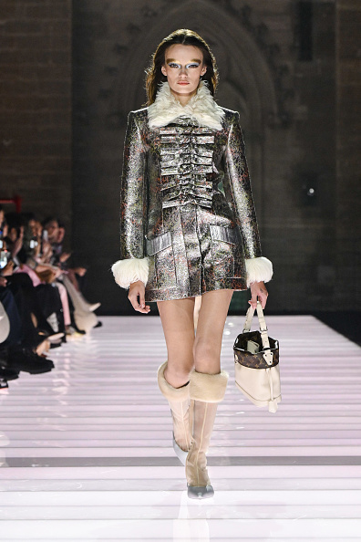 Miranda Marti, a fashion model, walks during the Louis Vuitton Cruise 2026 show at the Palais des Papes in Avignon, France, on May 22, 2025.