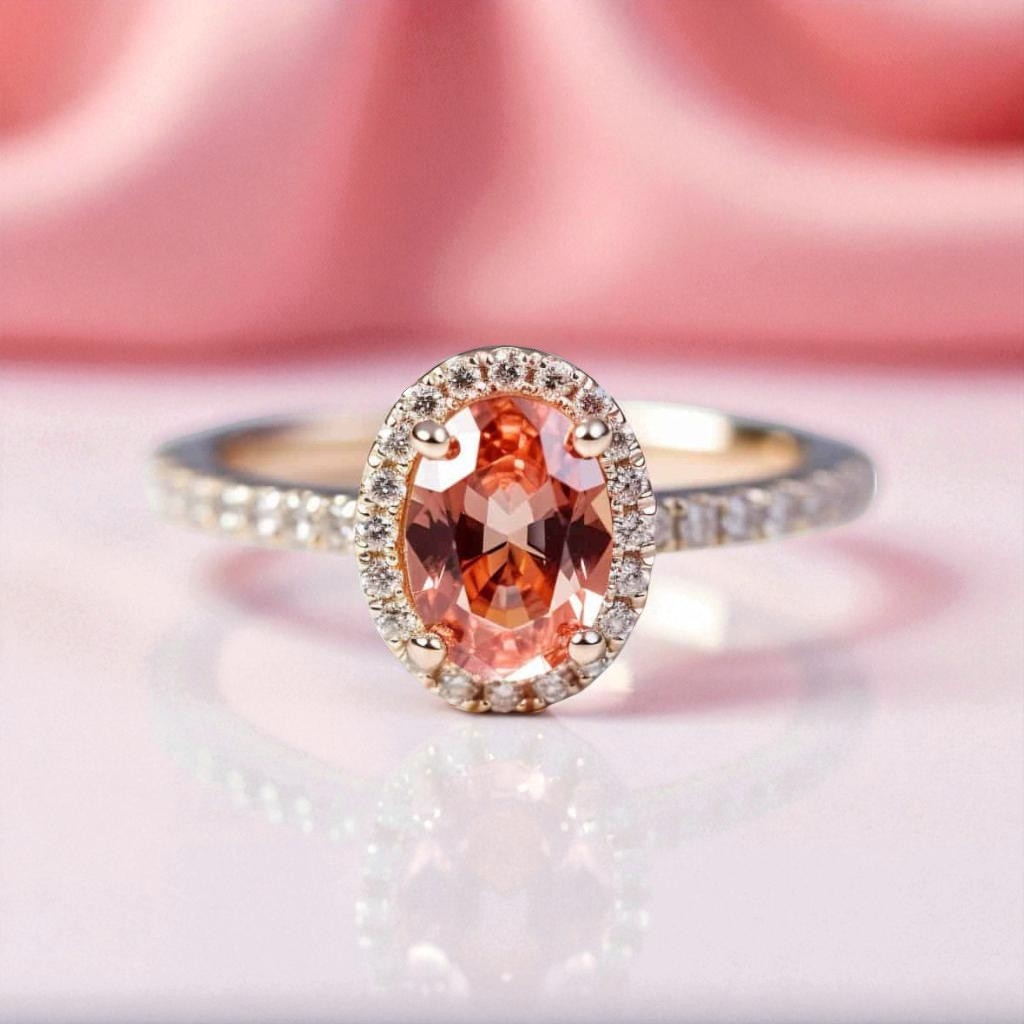 Natural Padparadscha sapphire ring