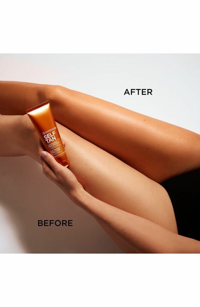 gradual tanning Lotion before and after image 