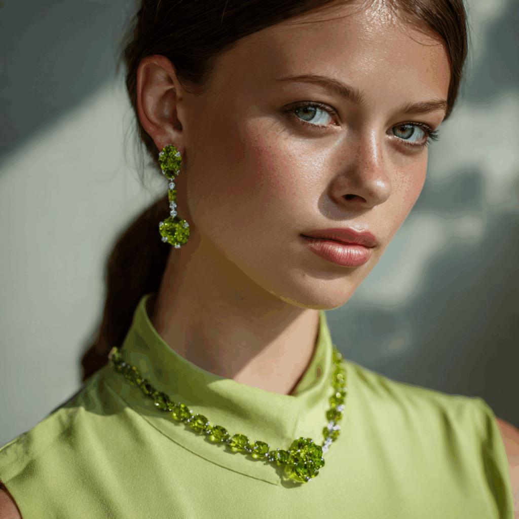 Girl wearing Price Peridot jewelry