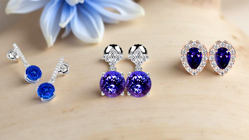 Tanzanite Stone Earrings