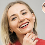 woman wearing a ruby wedding band