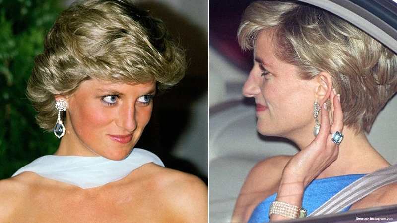 Lady Di wearing aquamarine Jewelry