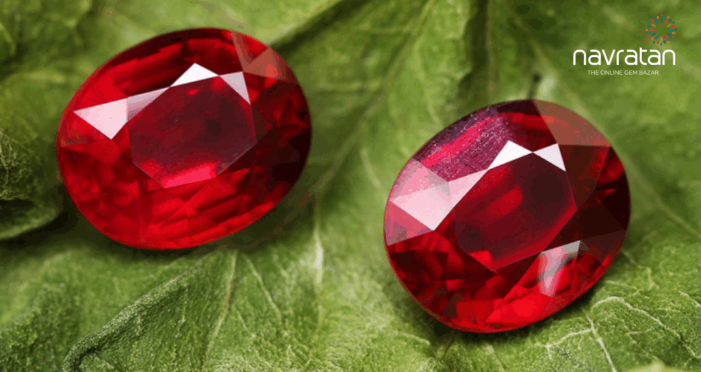 loose stones of Pigeon Blood ruby