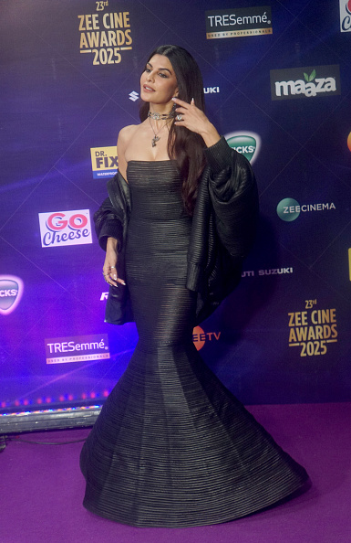 Jacqueline Fernandez attends the 2025 Zee Cine Awards in a Cong Tri Fall/Winter 2025