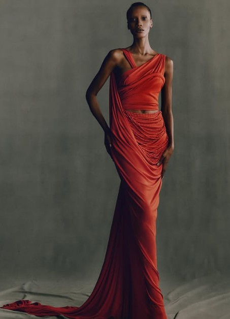 Standing Ground Maroon Dress with peek a boo mid section