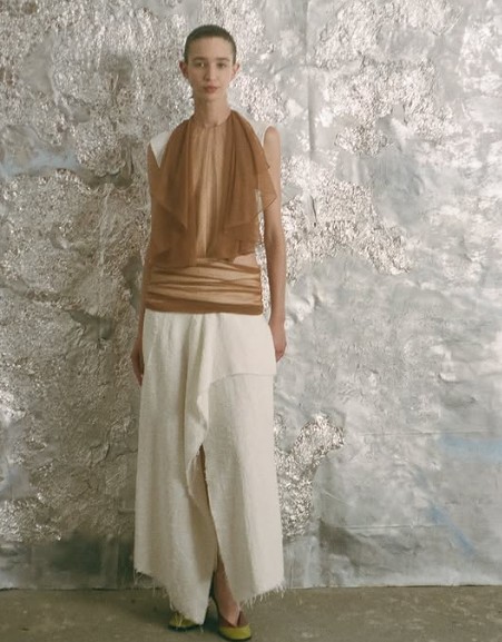 Diotoma white dress with tan top