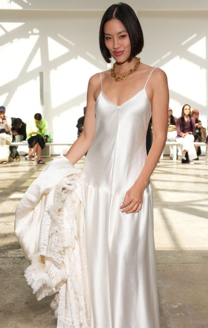 Fforme white satin dress