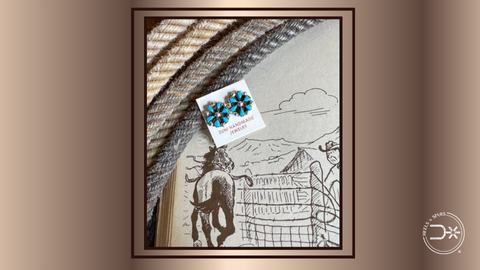 turquios earrings on a drawing of horse with a rope
