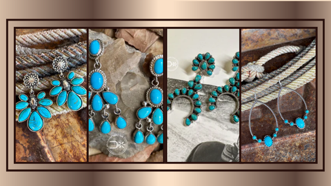 4 Turquois western earrings